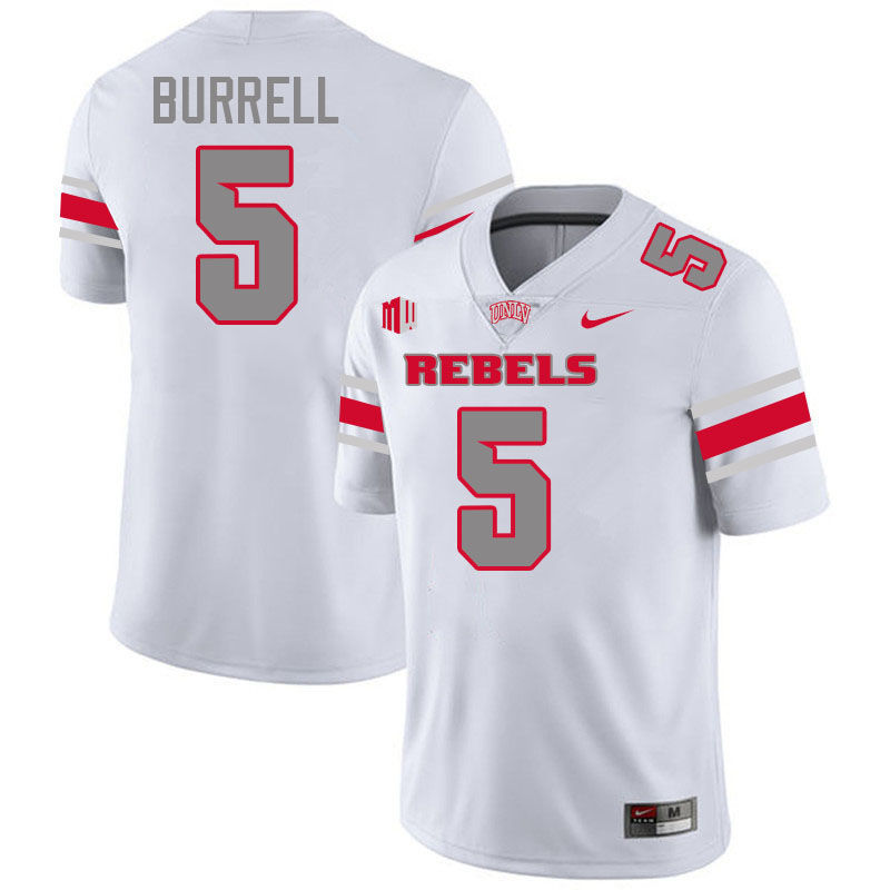 UNLV Rebels #5 Greg Burrell Jersey Football College Uniforms,Apparels-White